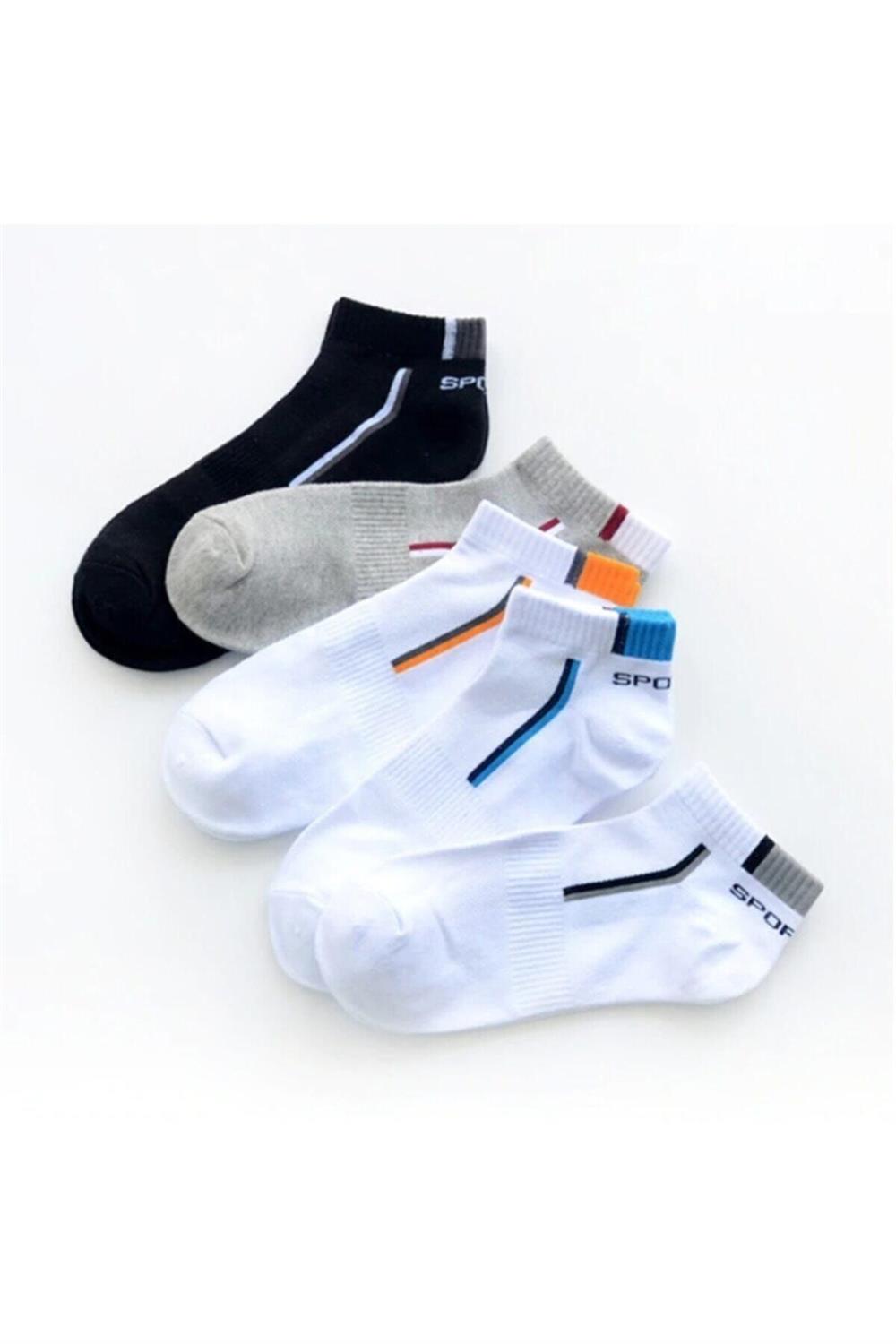 Unisex 5'li Spor Patik Çorap Renkli Extra Rahat