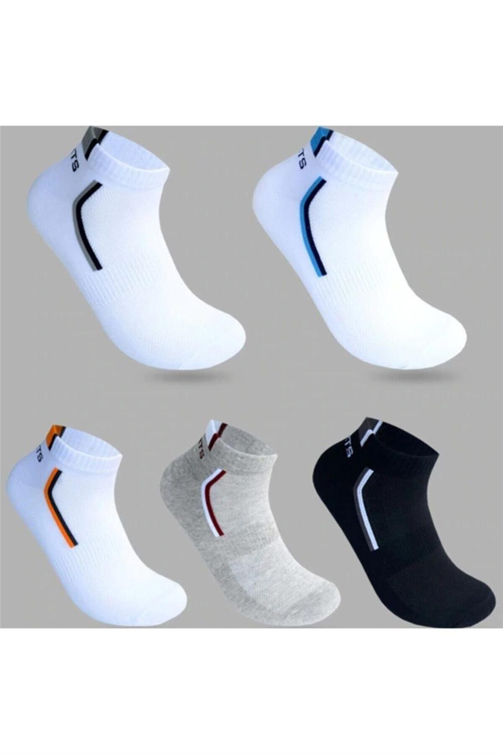 Unisex 5'li Spor Patik Çorap Renkli Extra Rahat