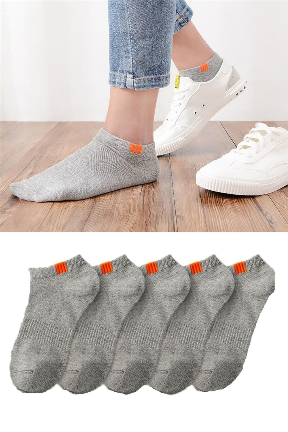 Unisex 5'li Spor Patik Çorap Yıkanmış