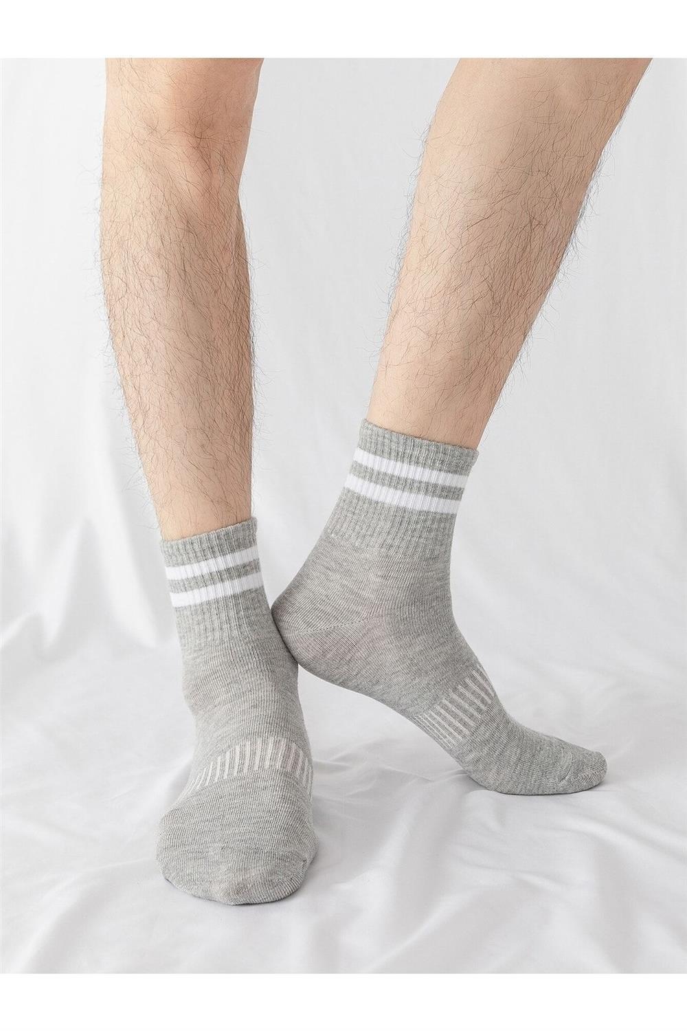 Unisex 6 Çift Düz Siyah-beyaz Tenis Çorap