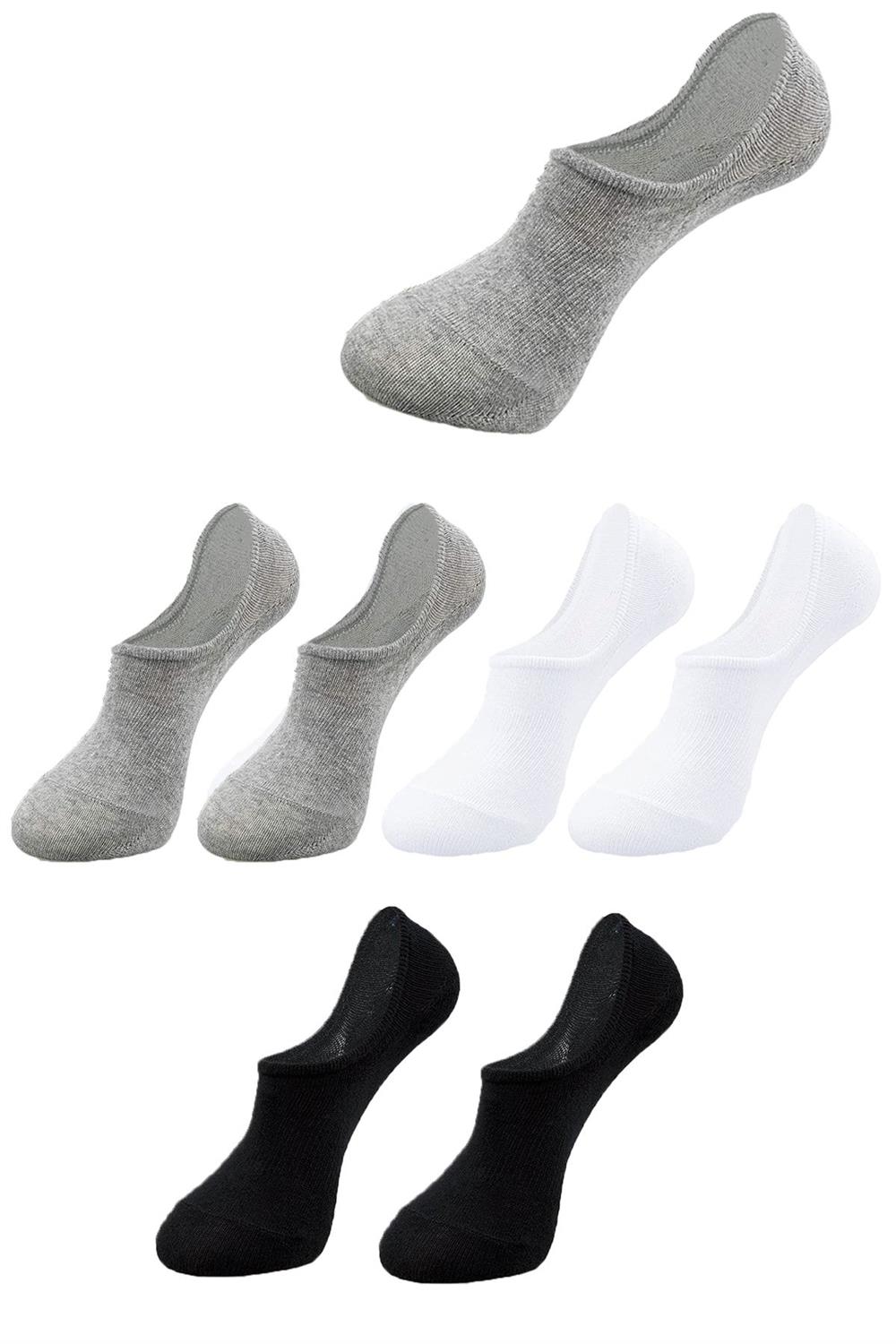 Unisex 6 Çift Pamuklu Görünmez Sneakers Çorap Renkli