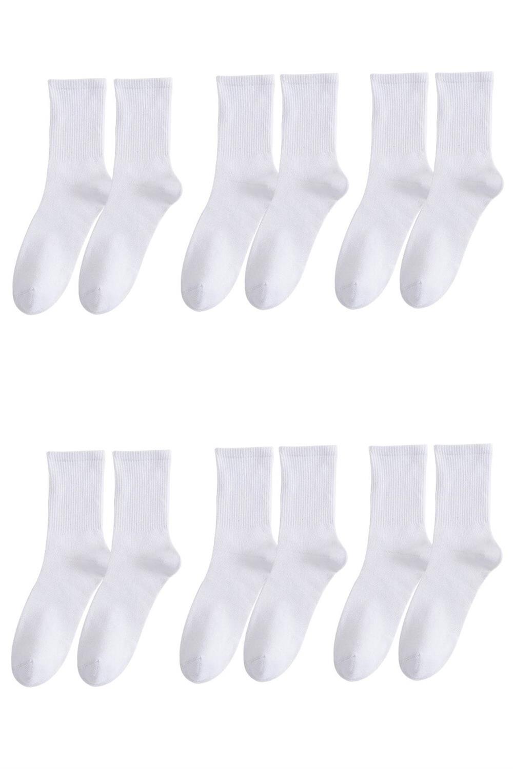 Unisex 6'lı Düz Tenis Model Çorap