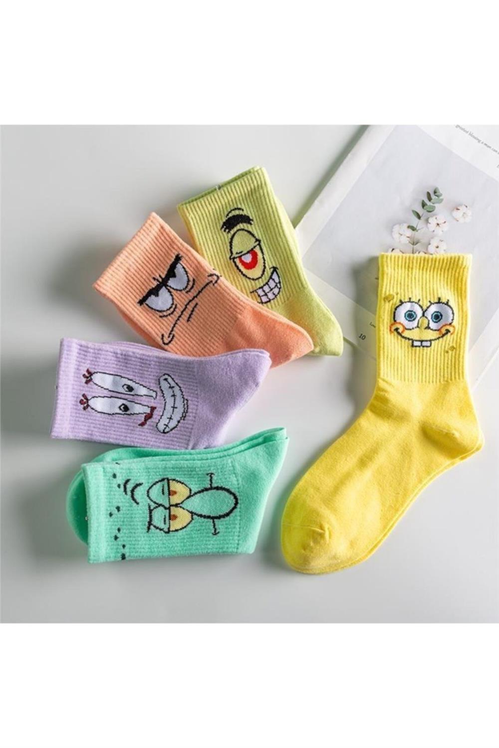 Unisex Desenli Kolej Çorap 5'li Extra Rahat