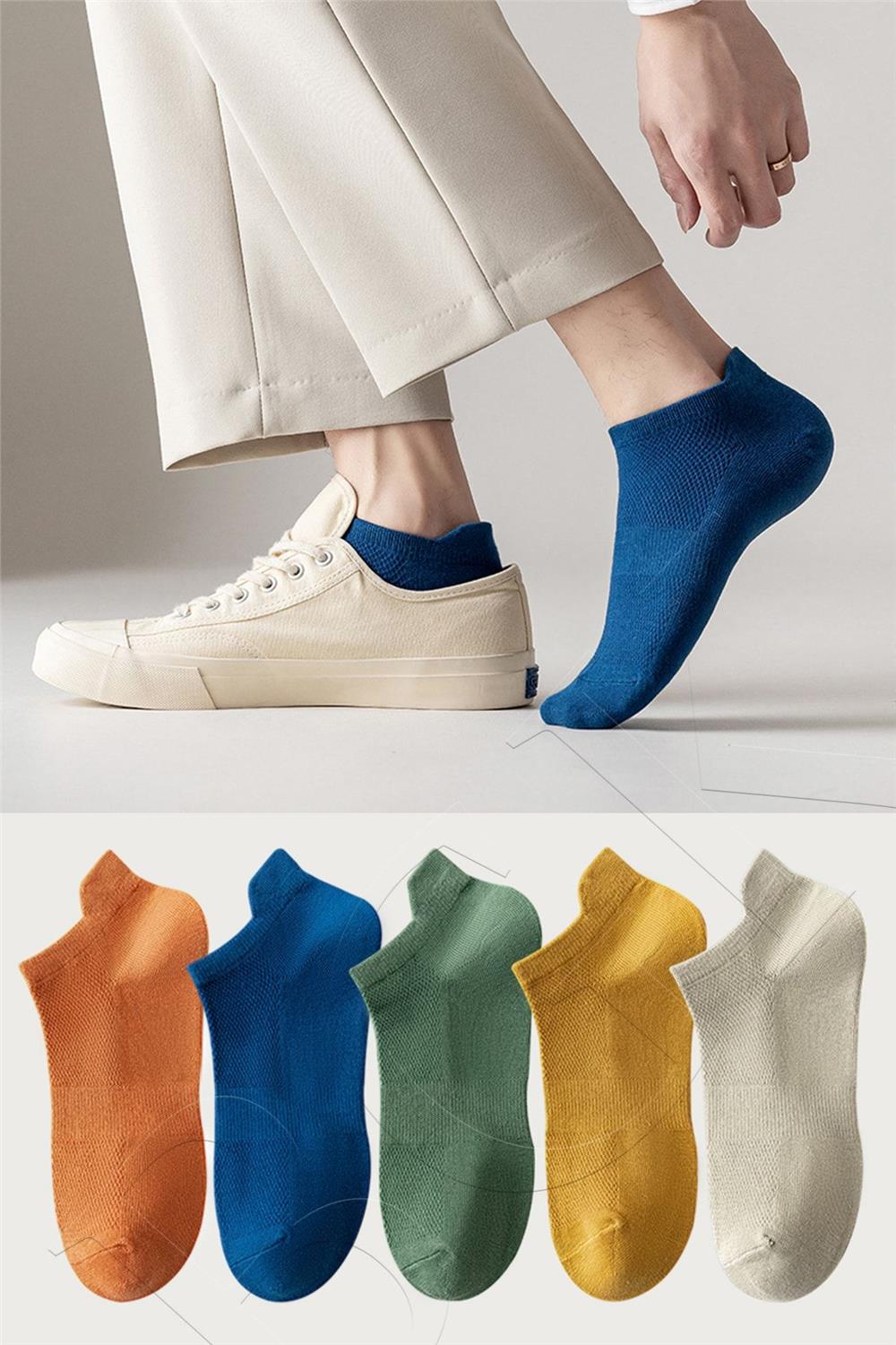 Unisex Spor Patik Renkli 5'li -48y-n48-mavi Klasik