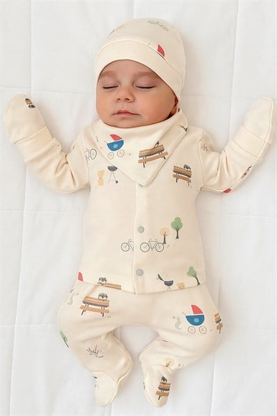 Unisex Piknik 5li Hastane Çıkışı, %100 pamuk