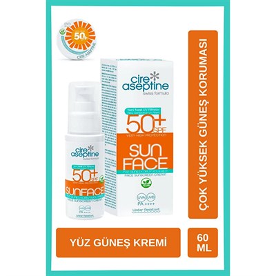 Cire Aseptine Sun Face SPF 50+ Yüz Güneş Koruyucu Losyon (60 ml)