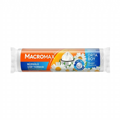 Macromax Büzgülü Çöp Torbası Orta Boy (55x60cm) Papatya Kokulu 10 Adet 