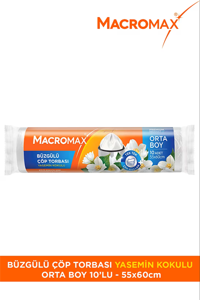 Macromax Büzgülü Çöp Torbası Orta Boy (55x60cm) Yasemin Kokulu 10 Adet