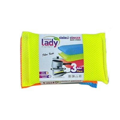 Miss Lady Petek Dokulu Sihirli Sünger 3 Adet