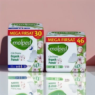 Molped Pure Soft Normal Ultra 46' lı +  Gece Ultra 30' lu Kadın Pedi Paketi