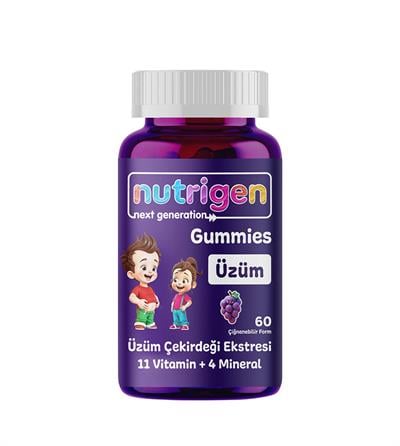 Nutrigen Next Generation Gummies Üzüm Çekirdeği Ekstresi 60 Çiğnenebilir Form