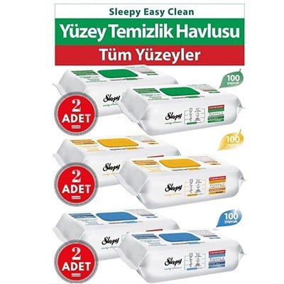 Sleepy Easy Clean Yüzey Temizlik Havlusu 6'lı Set