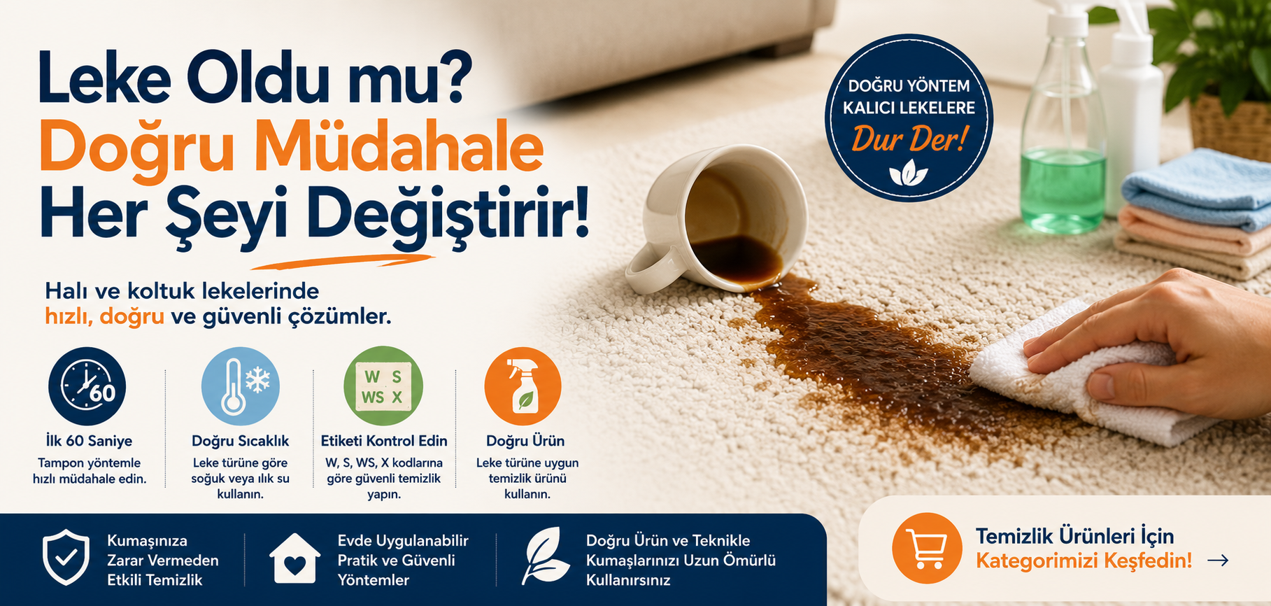 Halı Koltuk Leke Nasıl Çıkar Müdahale Rehberi