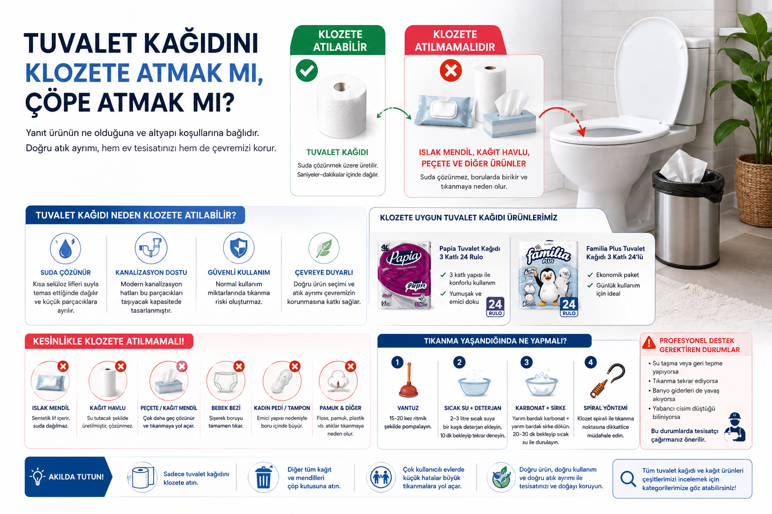Tuvalet Kağıdı Klozete Atılır mı? Suda Çözünür mü?