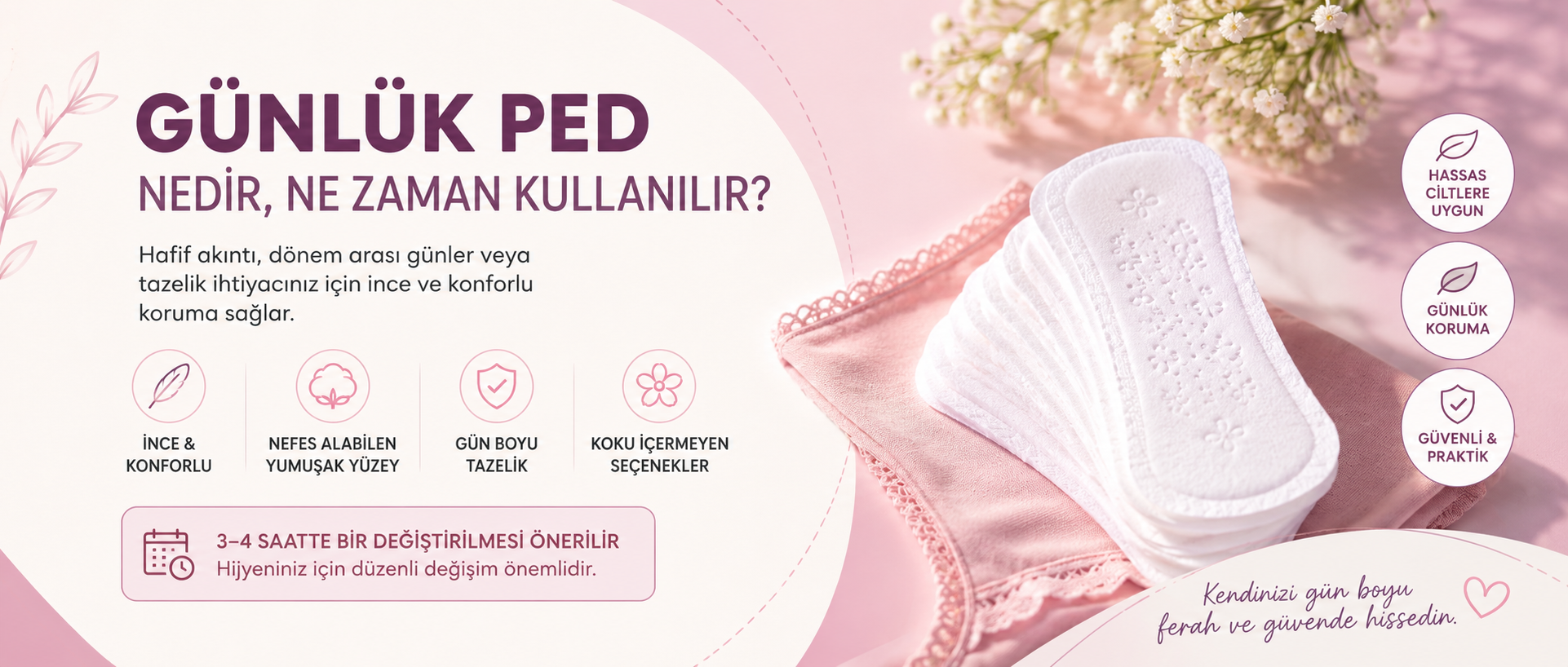 Günlük Ped Nedir? Normal Pedden Farkı ve Hijyenik Kullanım Rehberi