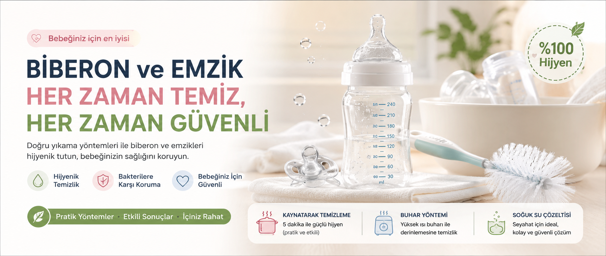 Biberon ve Emzik Nasıl Temizlenir? Hijyenik Tutma Rehberi
