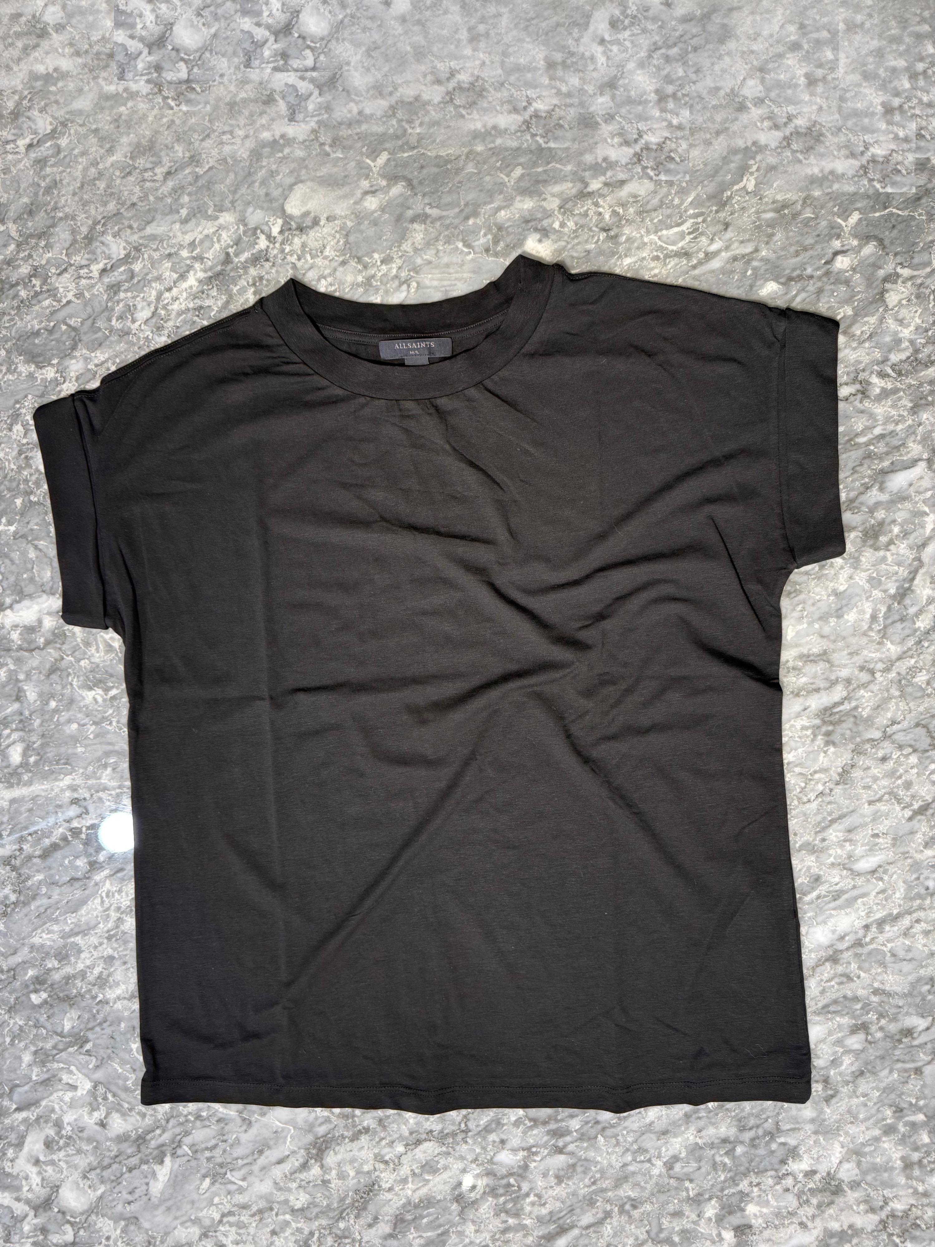 AllSaints Basic Siyah Oversize T-shirt