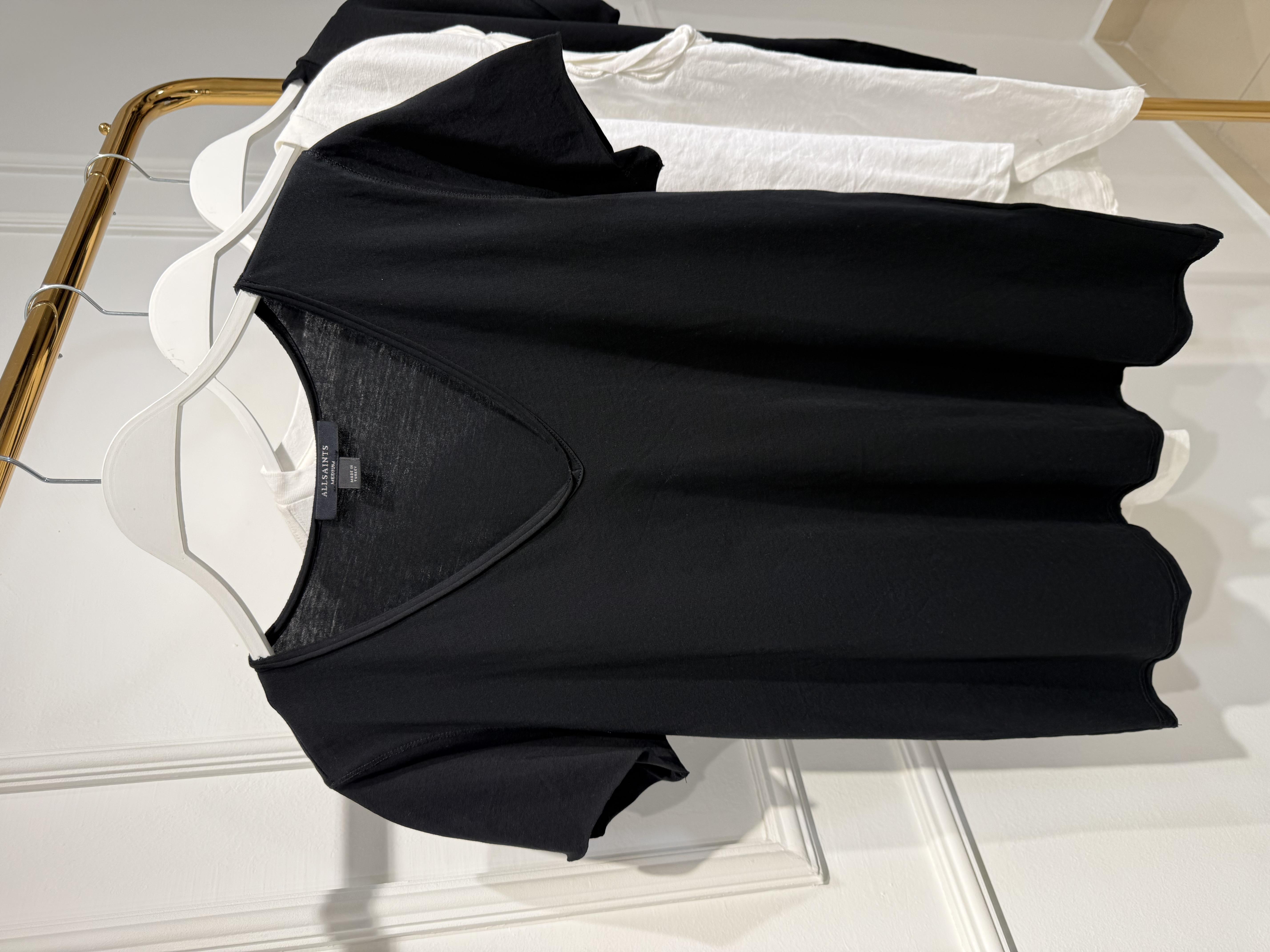 AllSaints V Yaka Basic Siyah T-shirt