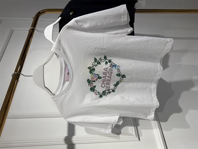 Chiara Ferragni Beyaz Çiçekli T-shirt