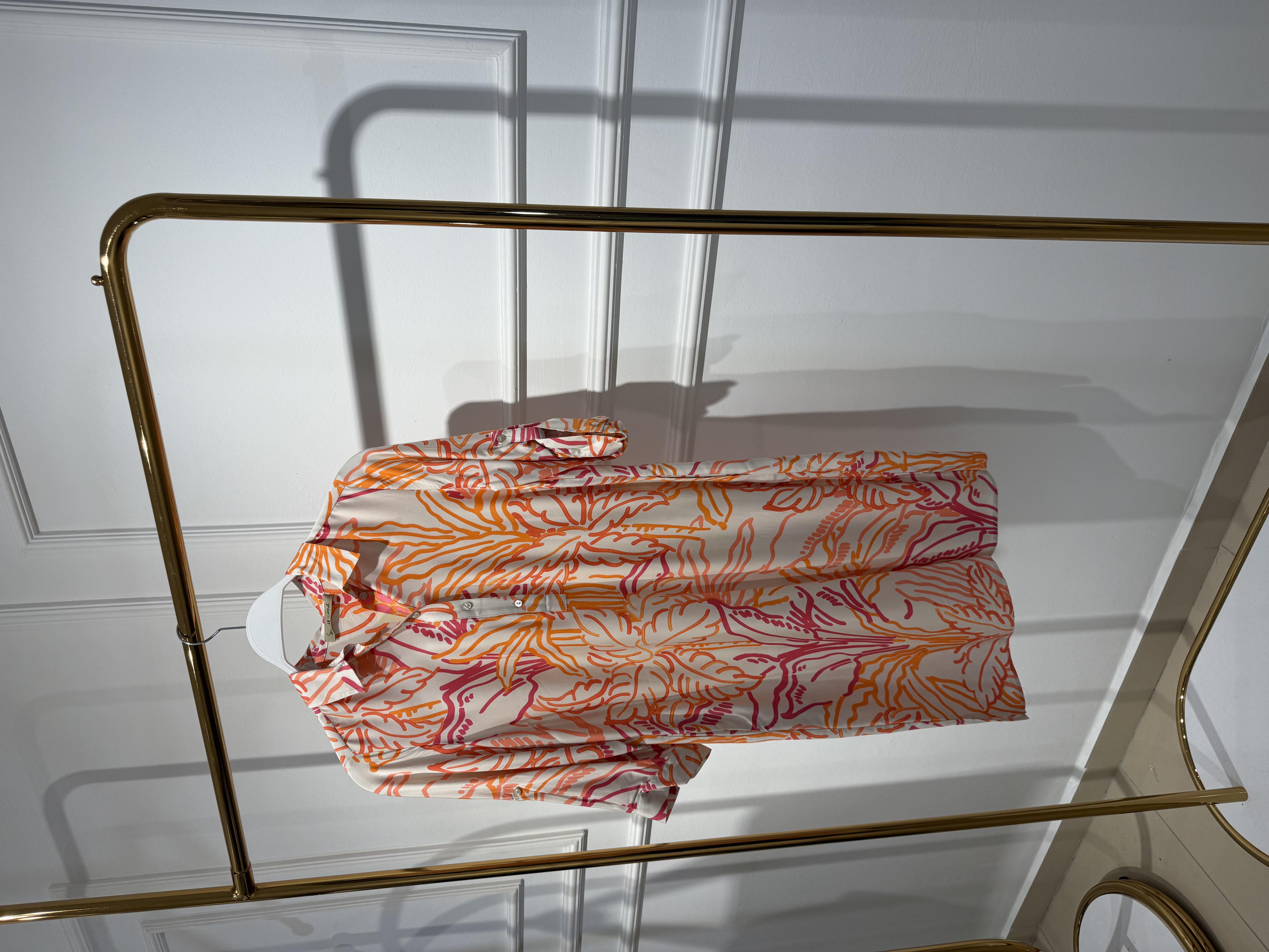 Mercan Desenli Gömlek Elbise