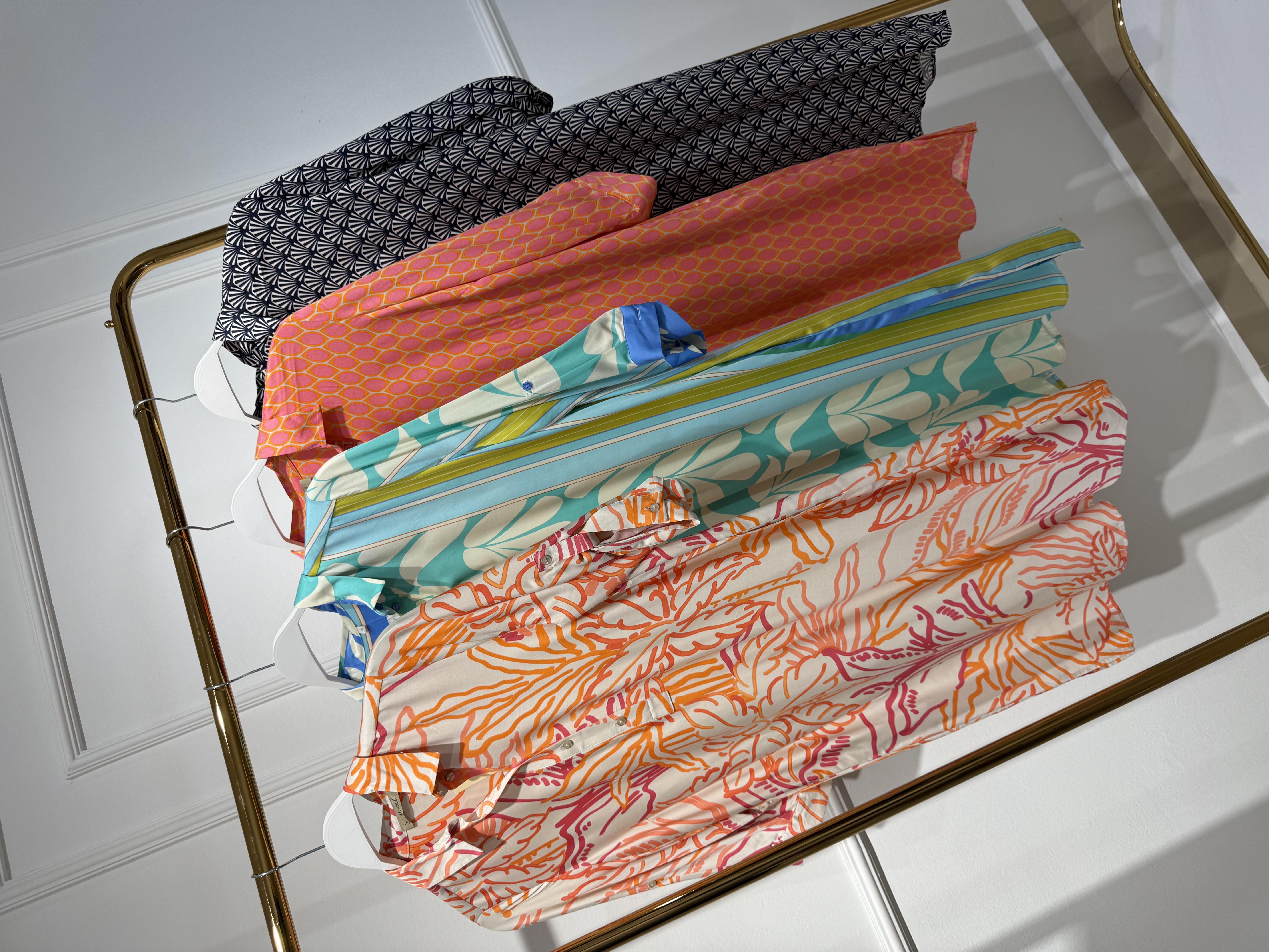 Siyah Beyaz Geometrik Desenli Gömlek Elbise