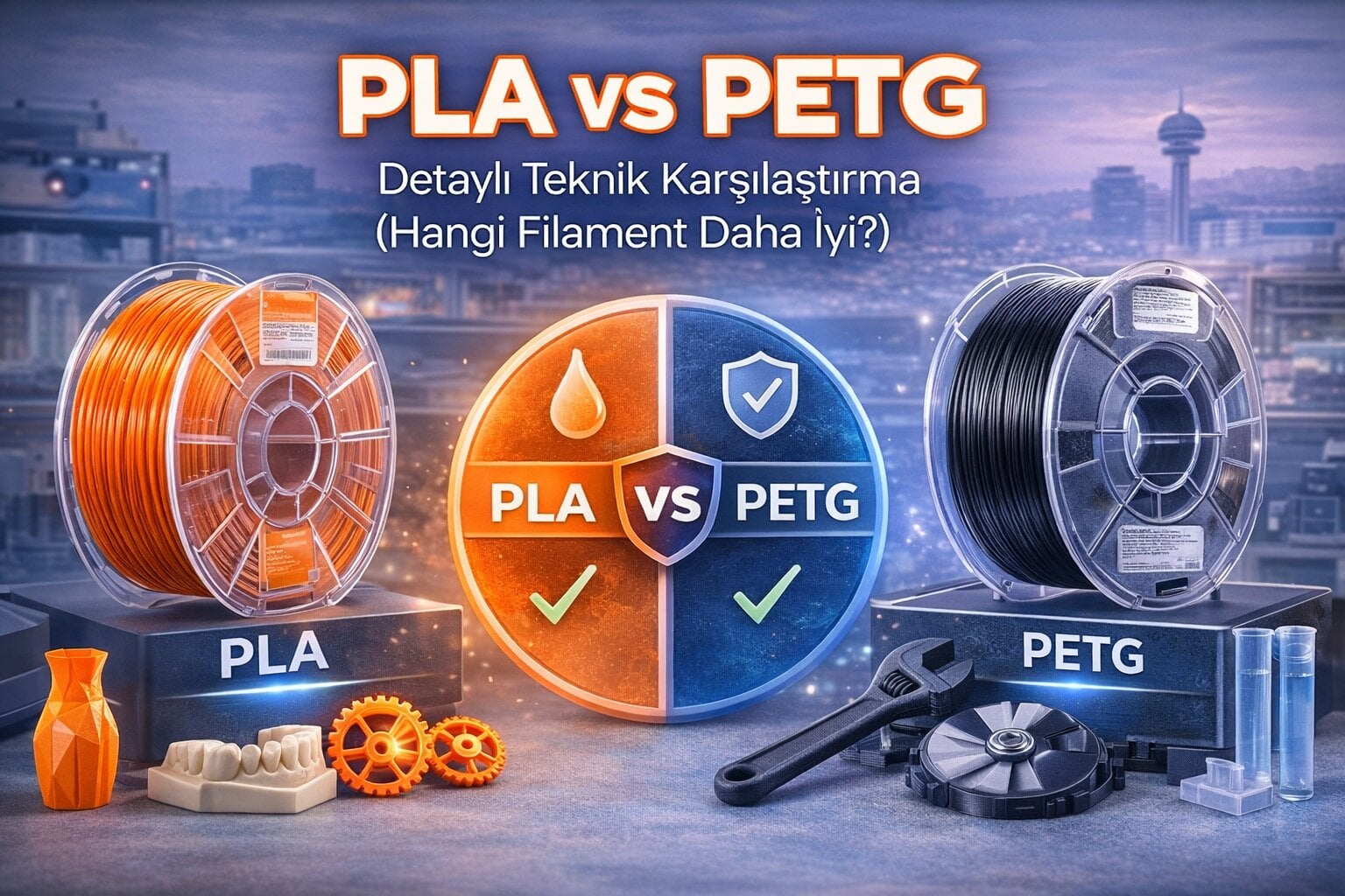 PLA vs PETG: Detaylı Teknik Karşılaştırma (Hangi Filament Daha İyi?)