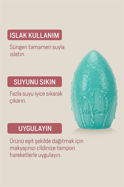 Profesyonel Makyaj Süngeri Non-Latex Mint-3 Cut