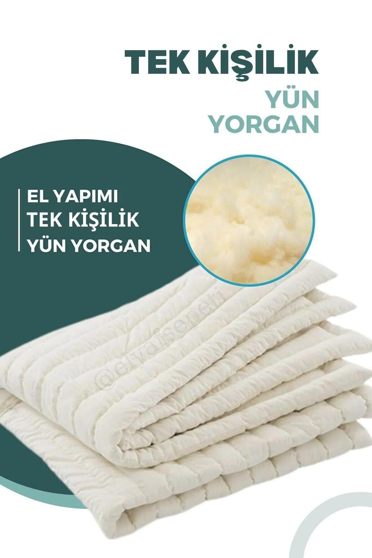 %100 Doğal Yünden El Dikimi Tek Kişilik Yün Yorgan