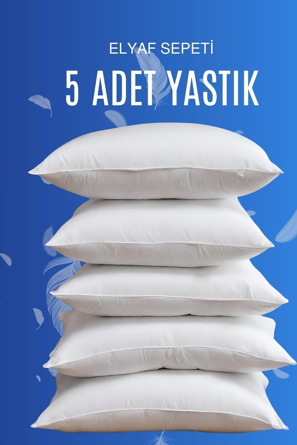 5 Adet Nonwoven Yıkanabilir Silikon Elyaf Yastık Antialerjik Ev Ve Otel Yastığı 50x70cm 700 gr