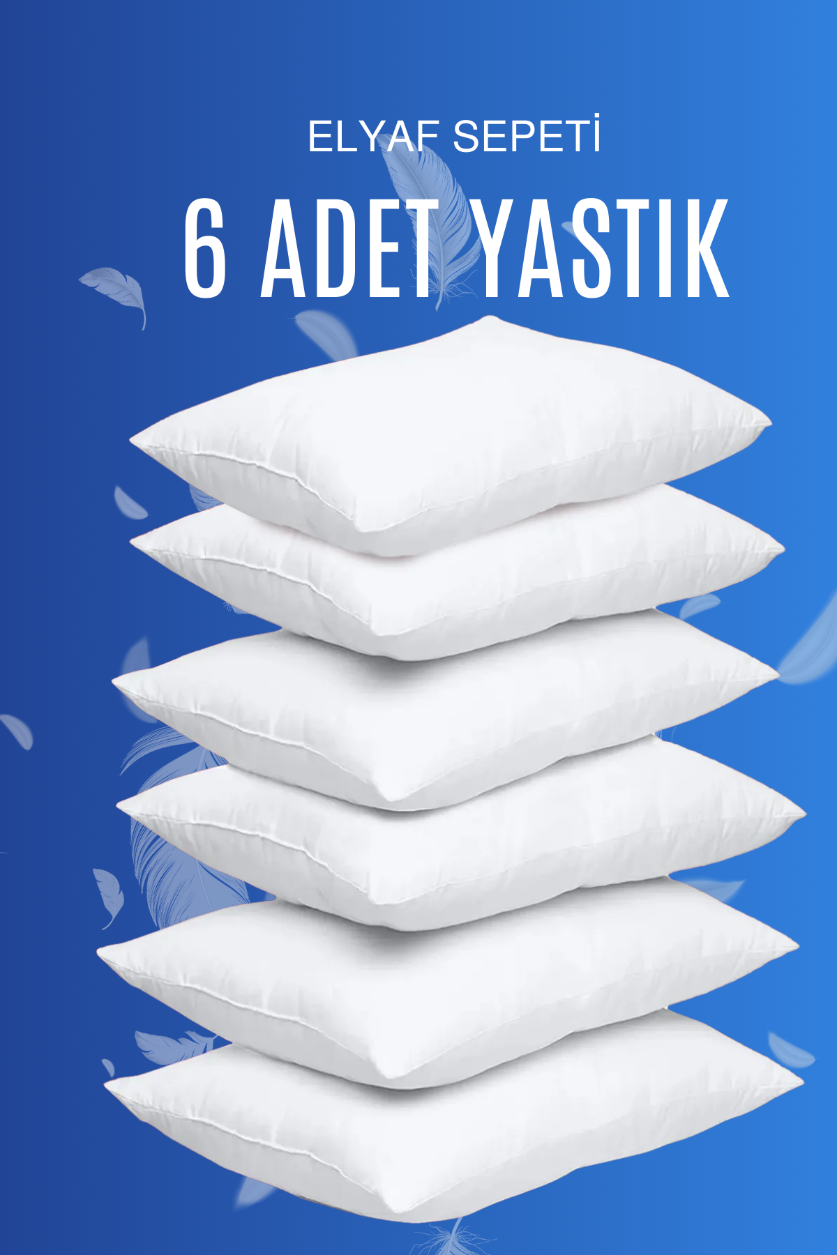 6 Adet Nonwoven Yıkanabilir Silikon Elyaf Yastık Antialerjik Ev Ve Otel Yastığı 50x70cm 700 gr