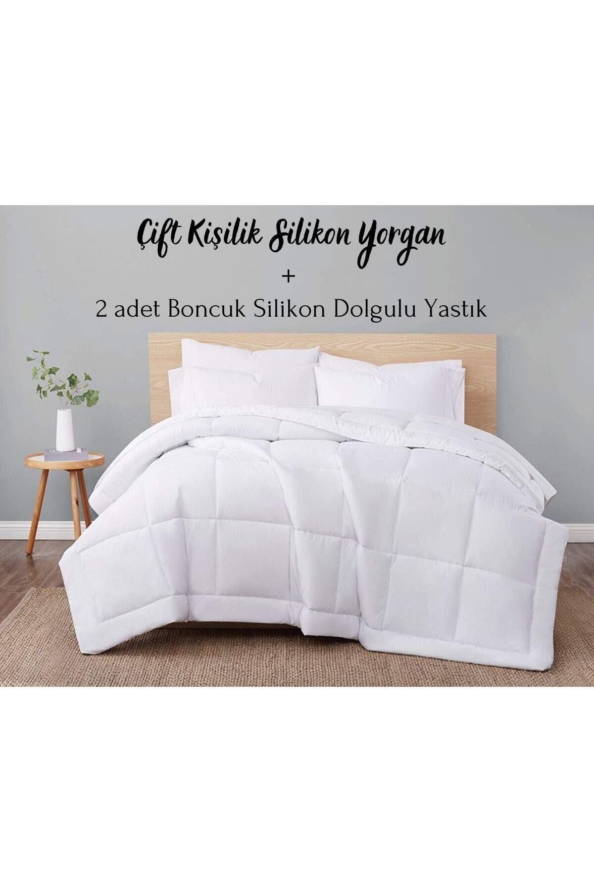 Çift Kişilik Silikon Yorgan 2 Adet Boncuk Silikon Yastık