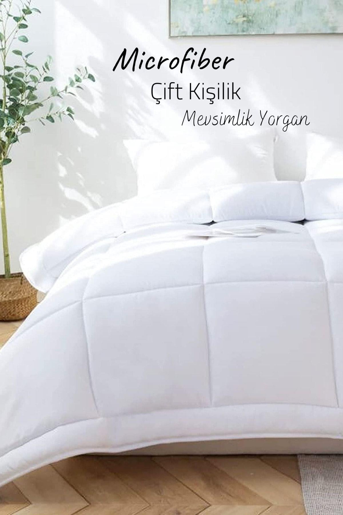 Microfiber Çift Kişilik Yorgan Kapitone Yıkanabilir Mevsimlik Microfiber Yorgan 195x215 Cm