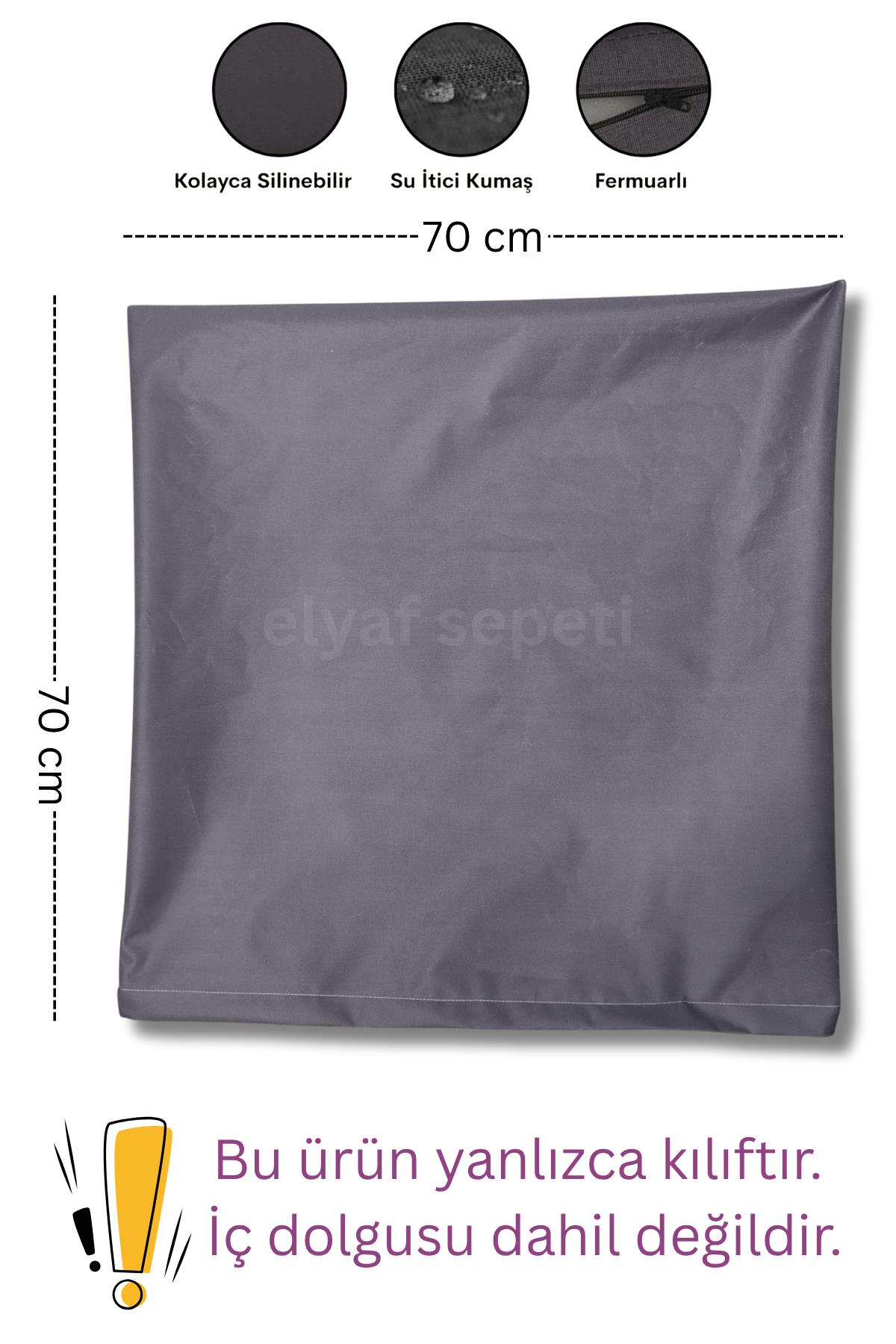 Su İtici Kare Fermuarlı Yer Minderi Kılıfı Bahçe Minder Kılıfı 70x70 cm