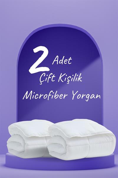 2 Adet Microfiber Çift Kişilik Yorgan Microsoft Yıkanabilir Mevsimlik Microfiber Yorgan 195x215 Cm