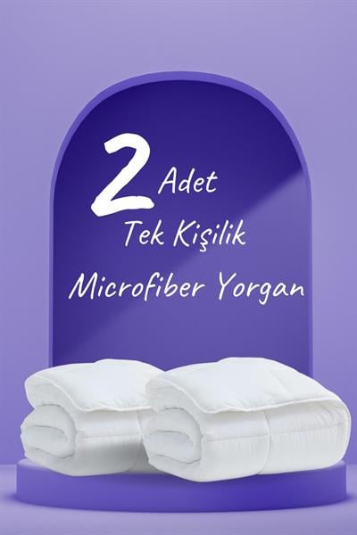 2 Adet Microfiber Tek Kişilik Yorgan Microsoft Yıkanabilir Mevsimlik Microfiber Yorgan 155x215 Cm