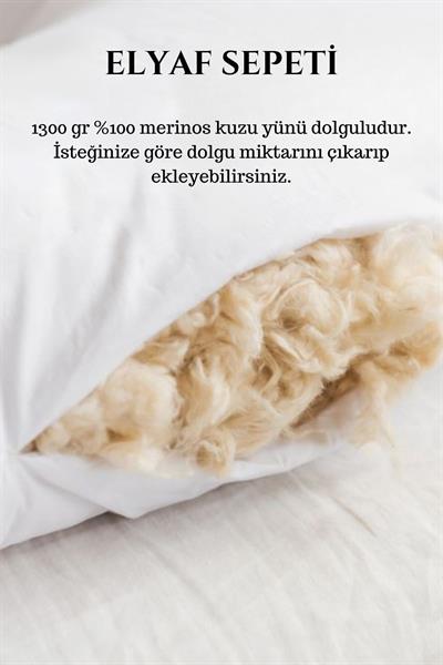 4 Adet %100 Doğal El Dikişi Organik Yün Yastık