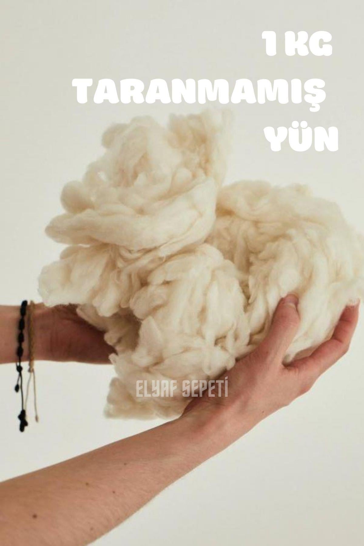 1 KG 100% l Yıkanmış Taranmamış Saf Merinos Kuzu Yünü