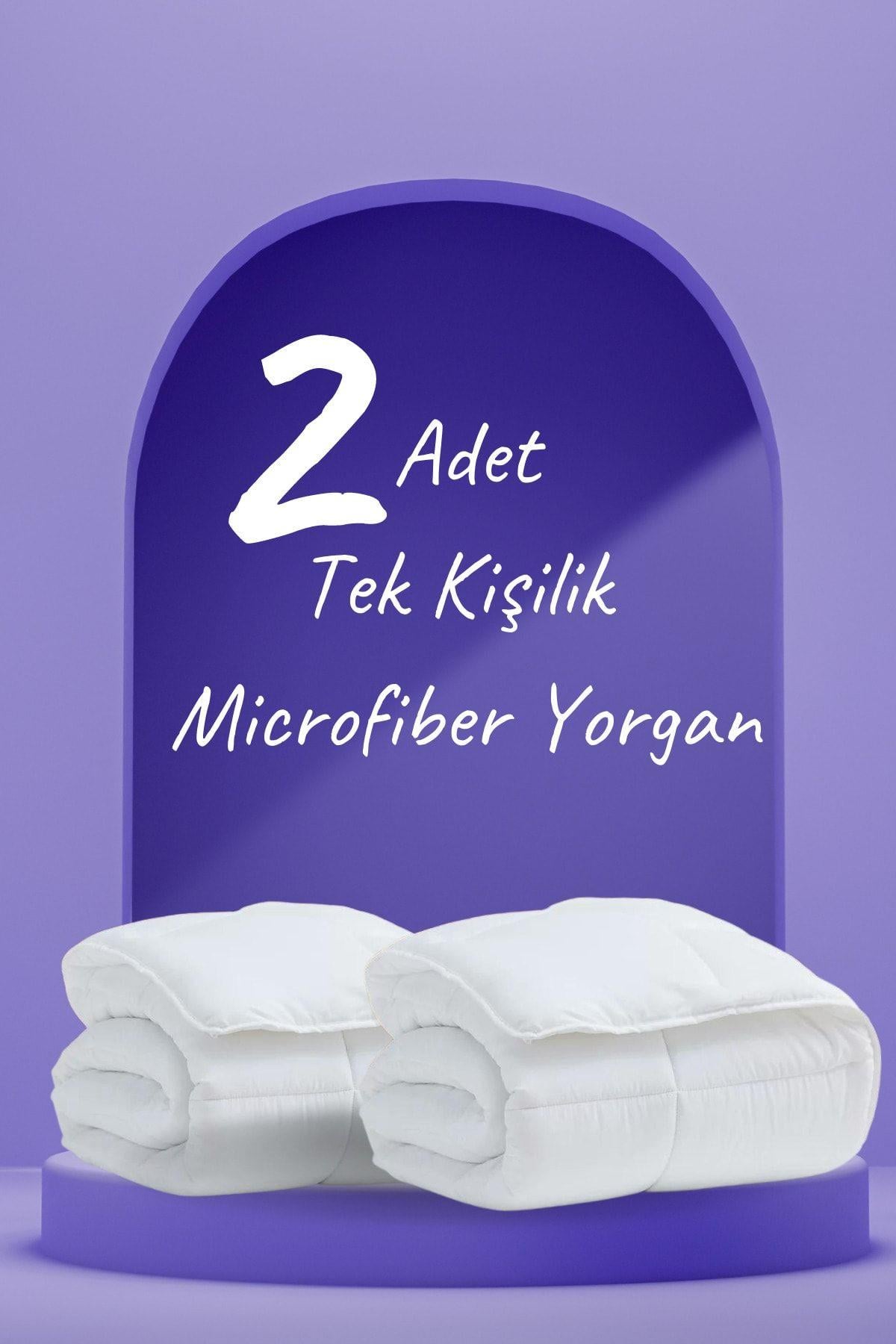 2 Adet Microfiber Tek Kişilik Yorgan Microsoft Yıkanabilir Mevsimlik Microfiber Yorgan 155x215 cm