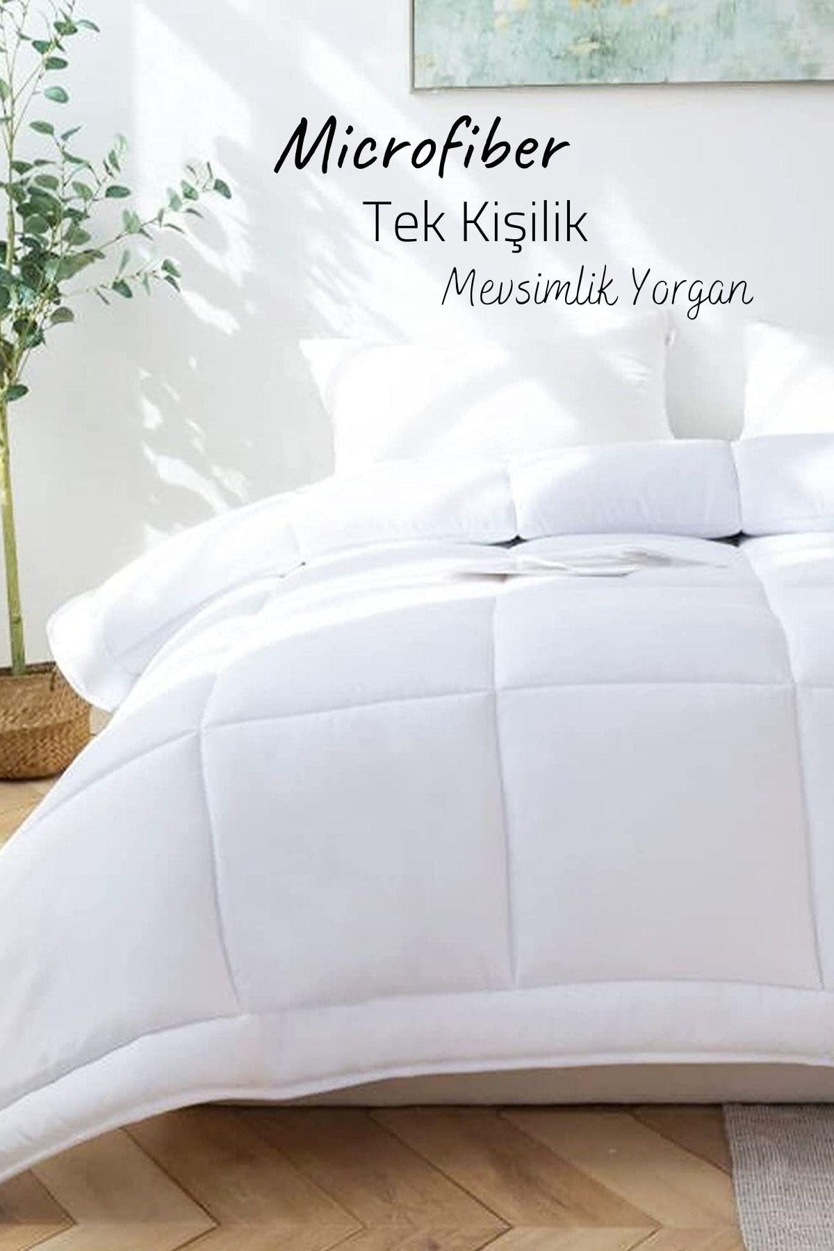 Microfiber Tek Kişilik Yorgan Kapitone Yıkanabilir Mevsimlik Microfiber Yorgan 155x215 cm
