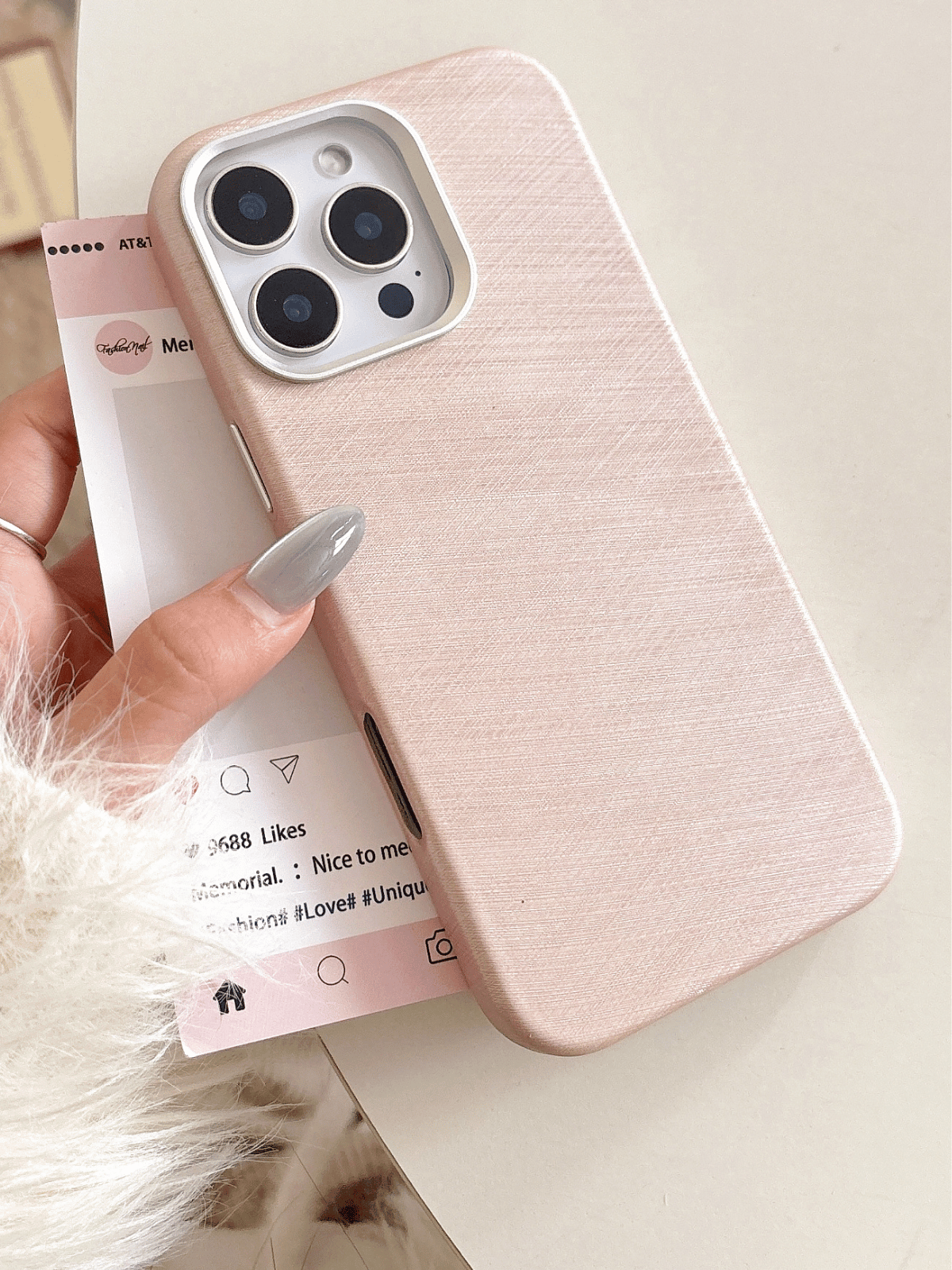 Cream TexturaMag Magsefe Iphone Kılıfı