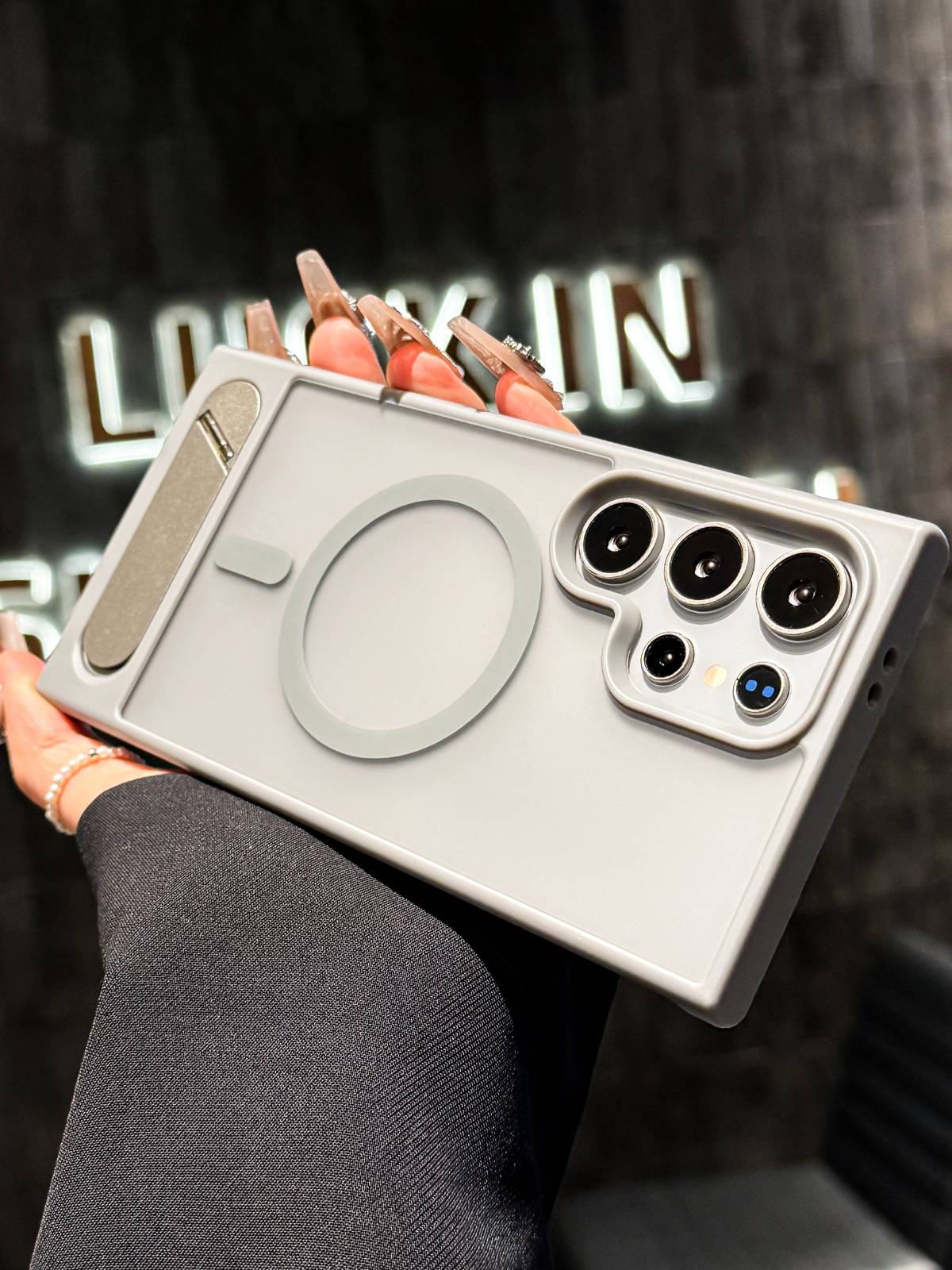 FlexStand Magsafe Samsung Kılıfı Grey