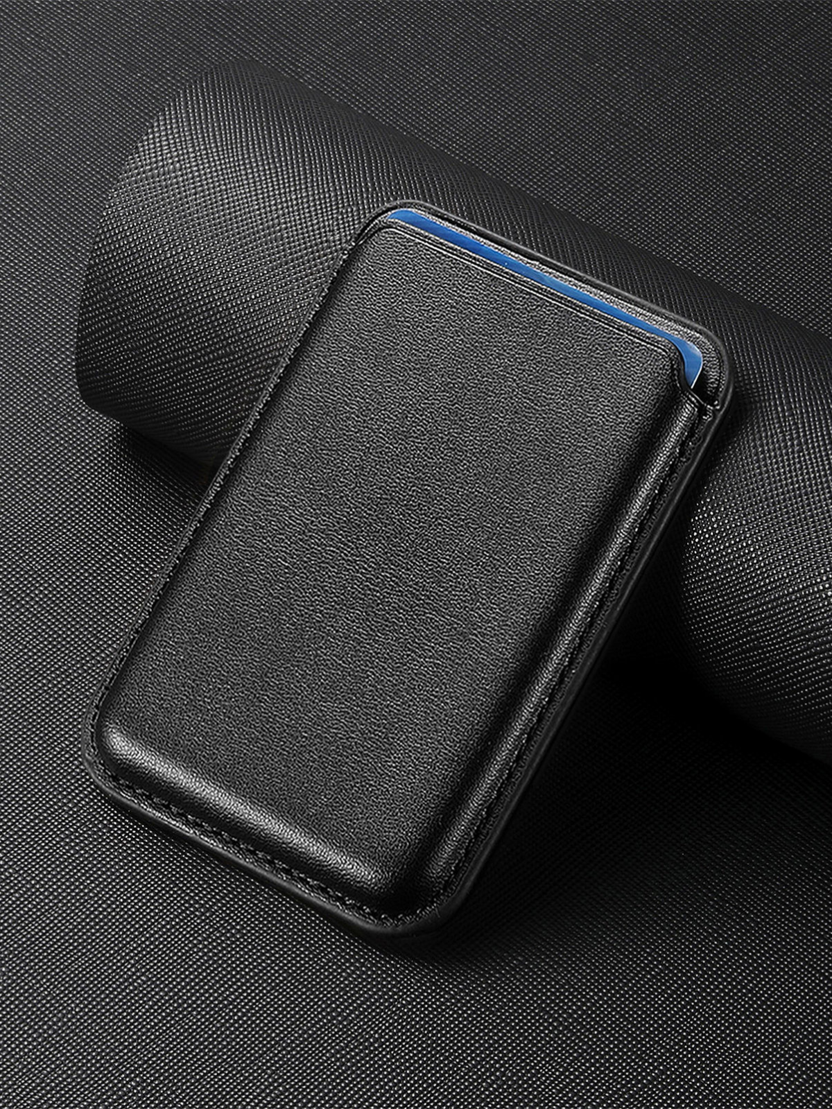 SlimMag Deri MagSafe Uyumlu Kartlık Siyah
