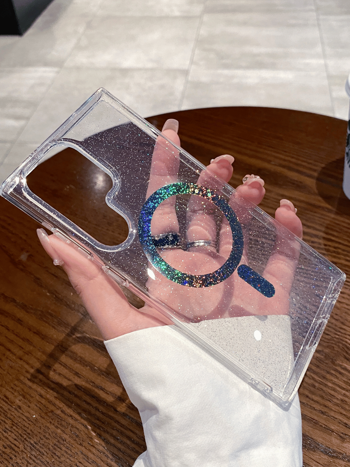 GlitterGuard Magsafe Şeffaf Samsung Kılıfı