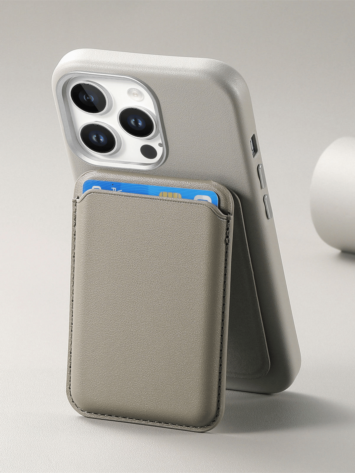 MagFold Gri Cüzdanlı Magsafe Iphone Kılıfı