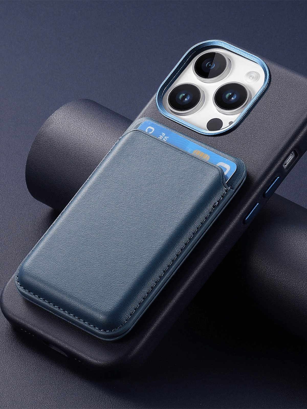 MagFold Lacivert Cüzdanlı Magsafe Iphone Kılıfı