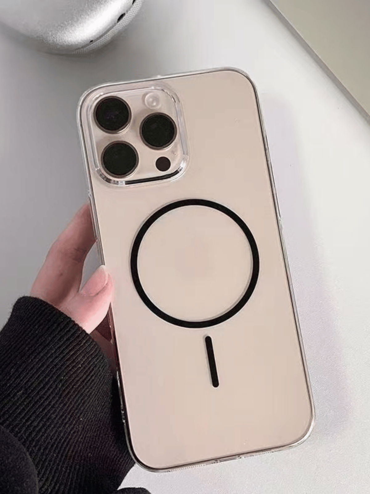 Minimal Black Şeffaf Magsafe Kılıfı