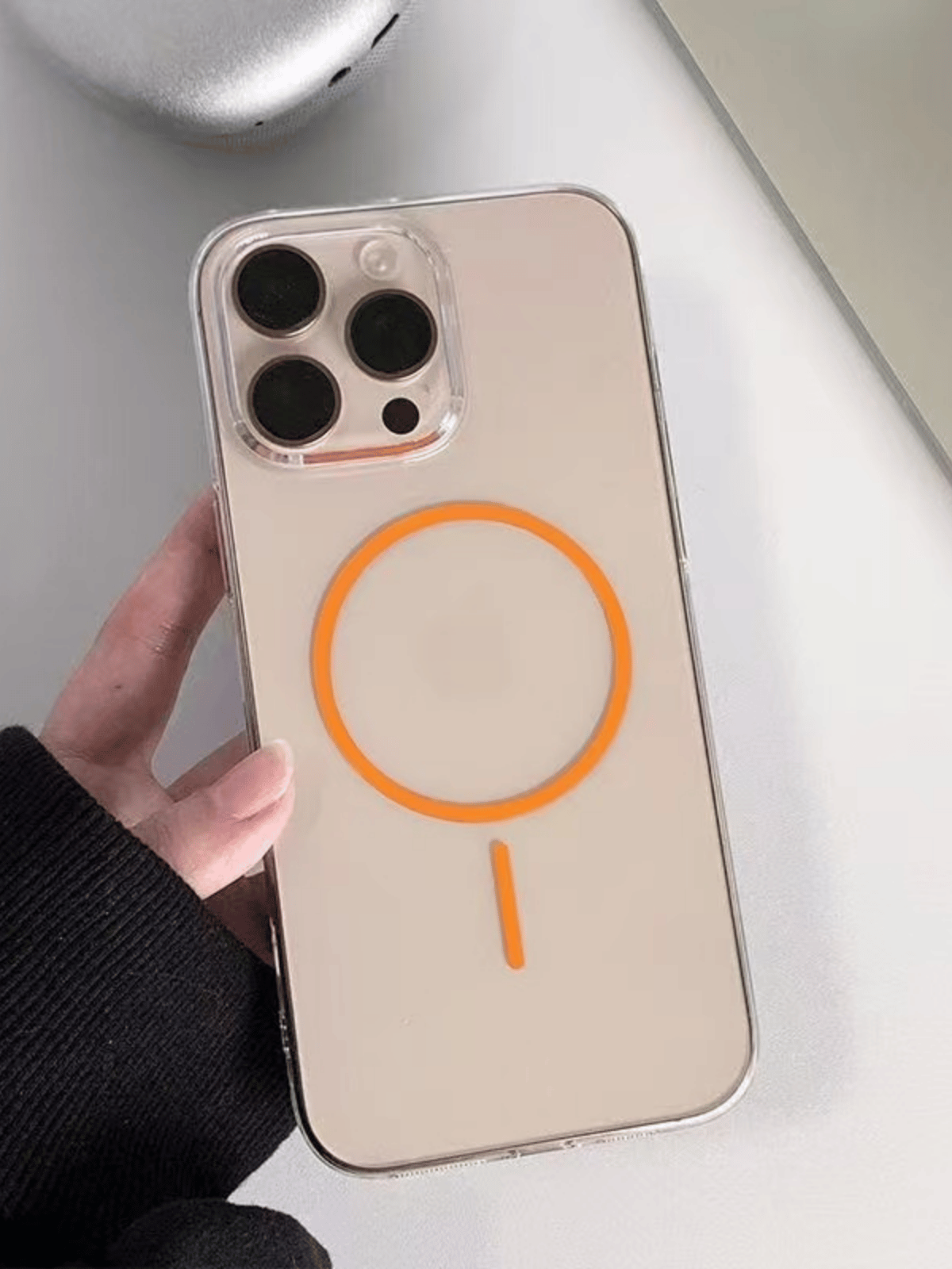 Minimal Orange Şeffaf Magsafe Kılıfı