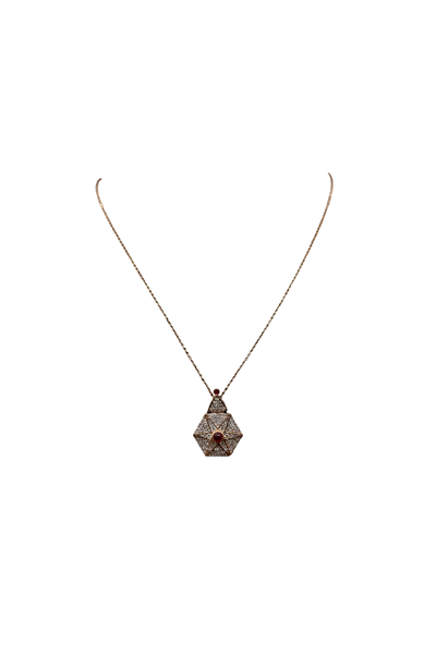 0,41 KARAT ROSE YILDIZ TASARIM PIRLANTA KOLYE