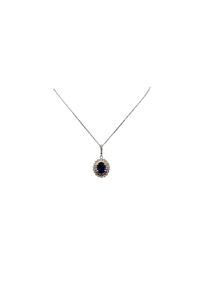 DİFÜZYON SAFİR ÇİÇEK PIRLANTA SET