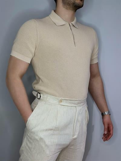  VORSİNA Taş Slim Fit Polo Yaka Triko Erkek T-SHİRT